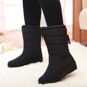 Winter Women Boots Mid-Calf Down Boots High Bota Waterproof Ladies Snow Winter Shoes Woman Plush Insole Botas Mujer Invierno