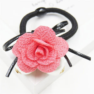 1PCS Lovely Clover Gray Ball Elastic Hair Bands Toys For Girls Handmade Bow Headband Scrunchy Kids Hair Accessories For Womens