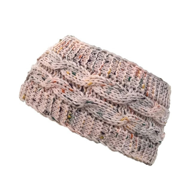 Headwear Knitted Crochet Twist Headband Turban Winter Ear Warmer Headwrap Elastic Hair Band for Women's Wide Hair Accessories