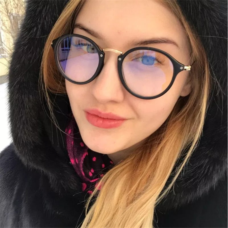 blue light glasses frame computer glasses spectacles round transparent female women's eyeglasses frame 2018 Optical frames clear